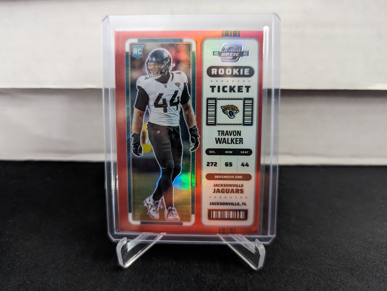 2022 Contenders Optic Travon Walker Rookie Ticket Rc Red Prizm /175 Jaguars 92