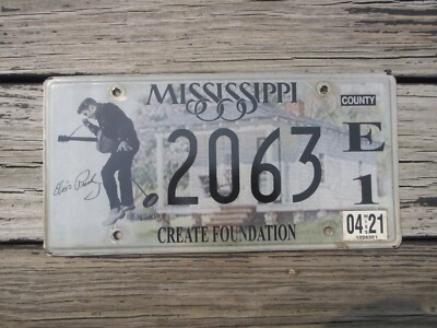 2021 Mississippi Elvis Presley License Plate Tupelo MS Memphis Music 2063EI