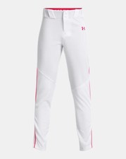 Under Armour Youth Boys White w/ Red Piped UA Utility Baseball Pants
