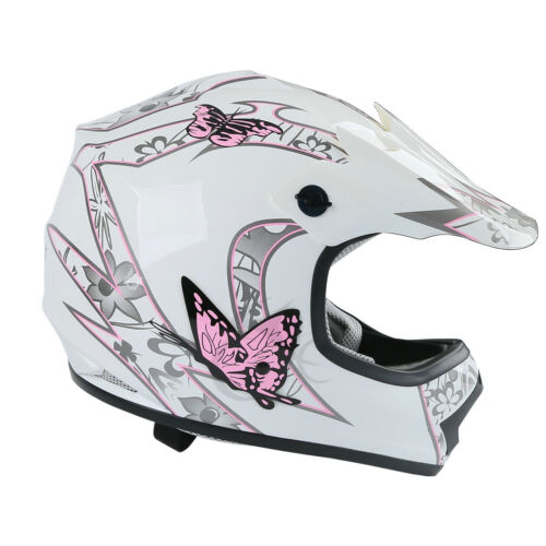Youth Pink Butterfly Dirt Bike ATV MX Helmet w/Motocross Goggles+gloves S M L XL - Picture 6 of 19