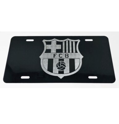 FCB Shield LOGO Car Tag Diamond Etch on Aluminum License Plate