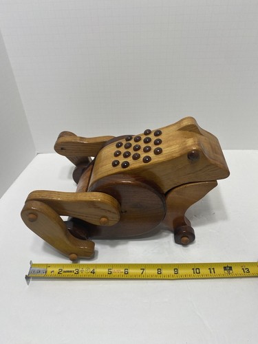 Rodillos grandes de rana de madera de dos tonos boca abre compartimento - Imagen 9 de 11