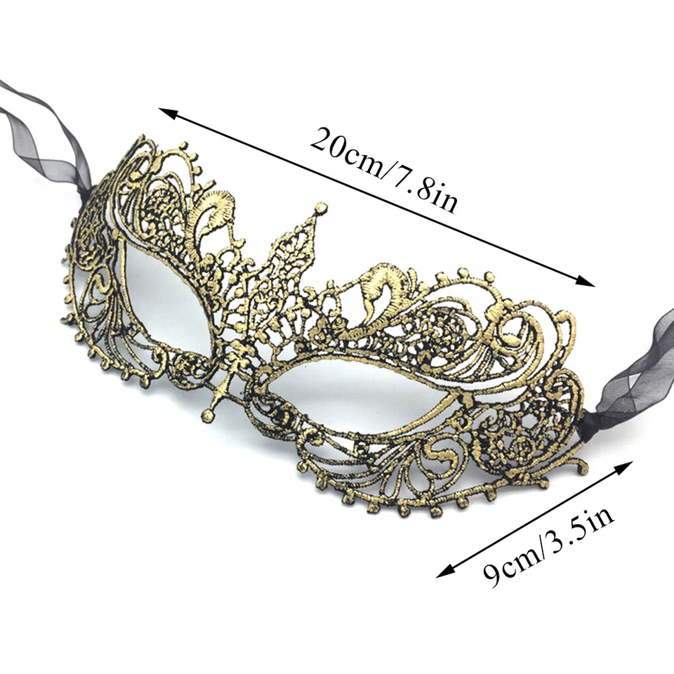 Women Masquerade Mask Lace Venetian Masquerade Mask-Prom-Halloween-Carnival-Mask - Image 4 of 4