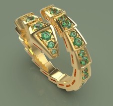 Emerald Snake Ring, Stunning green Gemstone ring, Best Valentine Gifts