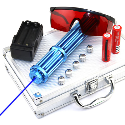 Blue Laser Pointer Adjustable Focus 450nm-5000 Visible Beam Light +Case