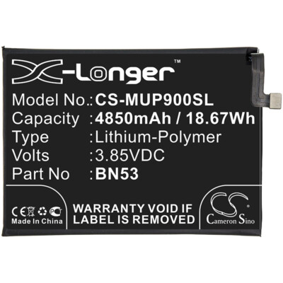 BATTERIE 4850mAh Type BN53 For Redmi Note 9 Pro, M2003J6B2G M2003J6B1I M2101K6G