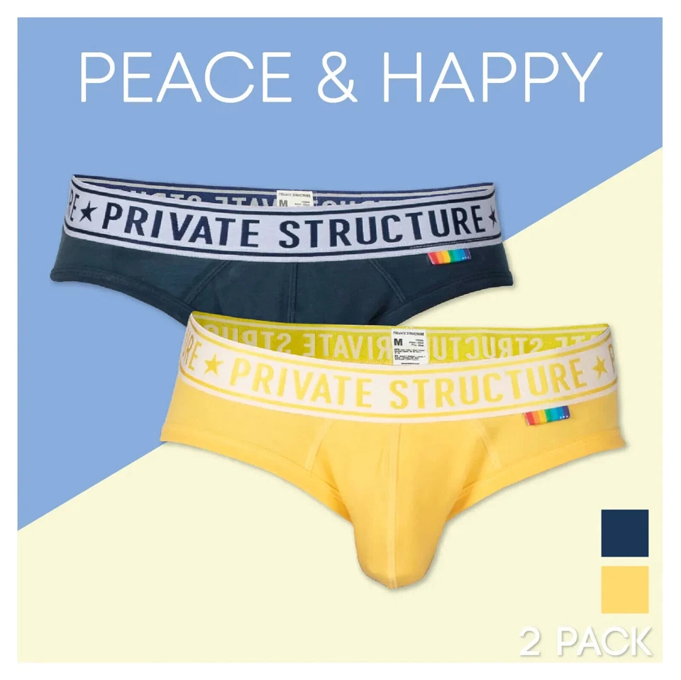 Duo Pack 2-Private Structure Mini Briefs PRD Sunset Yellow + Dark Navy 4385 105 - Image 3 of 4