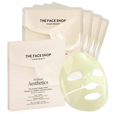 Vita-Toning Vegan Collagen Face Mask, Korean Glass Skin Essential, Hydrogel Mask