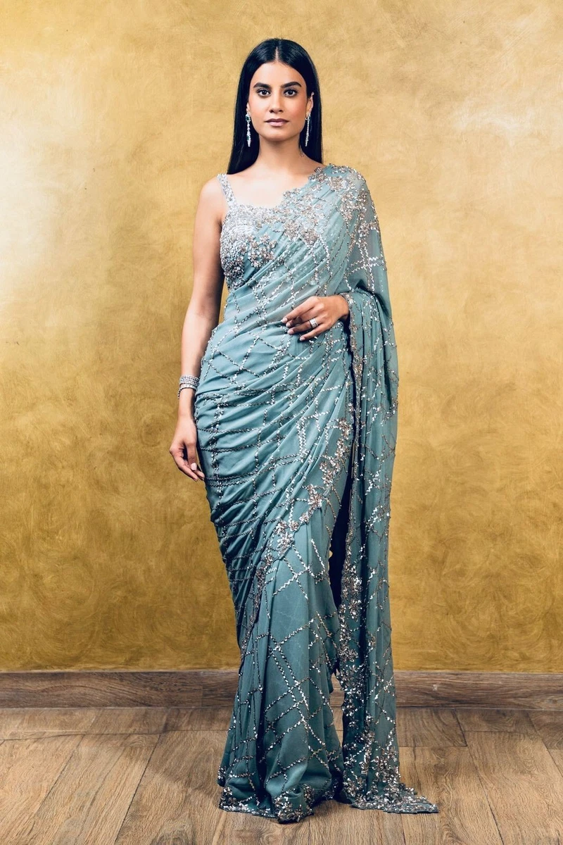 Sage Green Sari Gown – Preserve