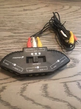 Fosmon 3 Port AV Composite RCA Selector Box Switch Splitter w/ Cable Cord Plug