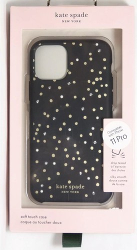 Kate Spade Custodia Perla per iPhone 11 Pro - Oro/Cristallo Gemma/Punti Discoteca, Nero - Foto 2 di 5