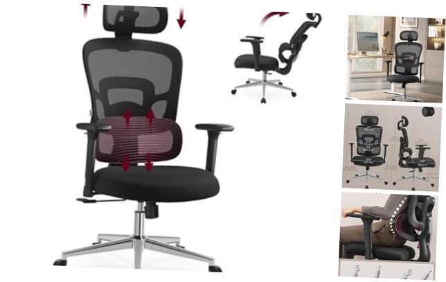 Ergonomic Office Chair, High Back Desk Chair, Mesh Computer Chair with Height-image