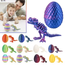 3D Printed Dragon Movable Joint Decor Toy Dinosaur Egg Articulated Dragon JQ