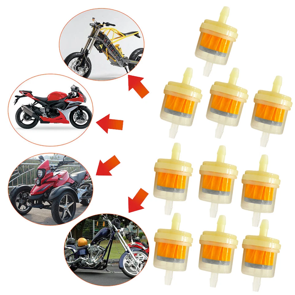 10X Kits de motor pequeño para cortacésped de filtro de gas/combustible en línea para motocicleta 6 mm-7 mm 1/4" Foto 3 de 4
