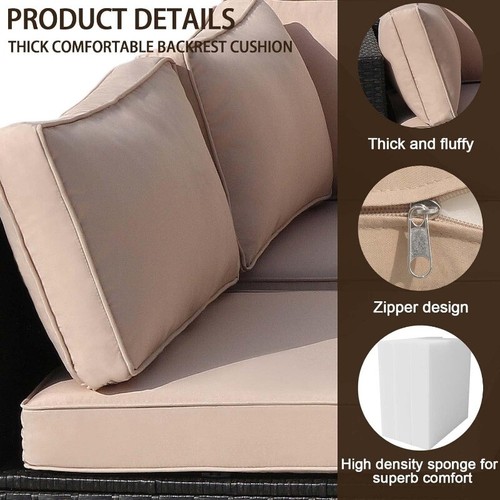14pcs Outdoor Patio Furniture Cushion and Pillow Replacement Sectional Cushions - Picture 32 of 61