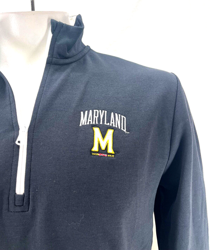 NEW Maryland Terrapins Under Armour Black 1/4 Zip Pullover Sweatshirt Men's L - Picture 2 of 10