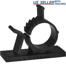 25x Cable Clips Adhesive Cord Management Organizer Wire Holders 0.5" Clamp Black