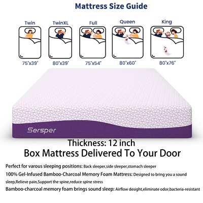 12'' & 14'' Medium Firm Copper Infused Gel Memory Foam Mattress