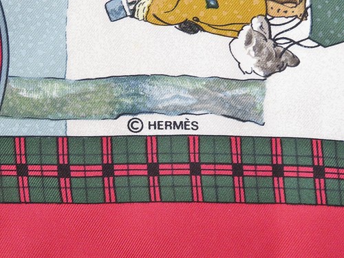 Autentica sciarpa HERMES "THE BULL & BOUTH" rossa 100% seta #59833 - Foto 10 di 11