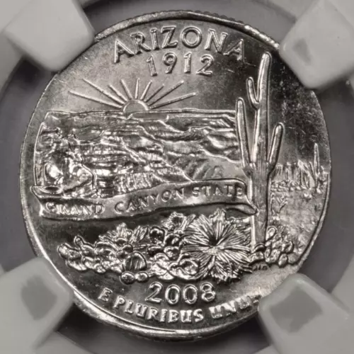 2008 D NGC MS64 Struck On Elliptical Planchet Arizona Quarter Mint Error Rare