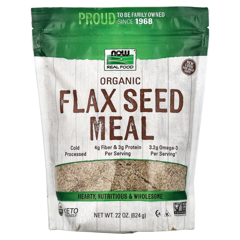 Real Food, Organic Flax Seed Meal, 22 oz (624 g)