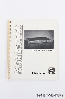 Oberheim Matrix-1000 Owners Manual VINTAGE SYNTH DEALER
