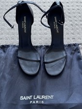 Saint Laurent Womens Black Strappy Ankle Strap Stiletto Heels EU39 AV357749