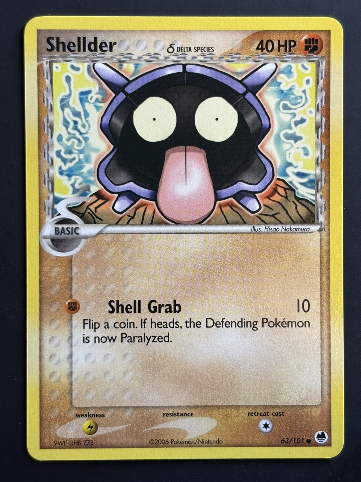 Pokemon Shellder EX Dragon Frontiers 63/101 (Delta Species) Regular Common LP-NM