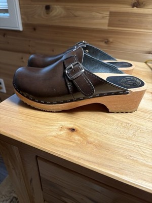 Ugglebo Women s Dark Brown Leather Clogs Size 38