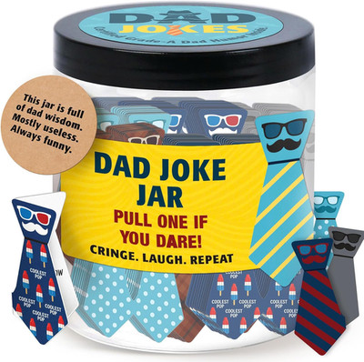 60 Dad Jokes Cards Jar, Fathers Day Dads Gift for Dad Husband from Daughter - So