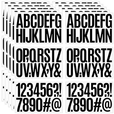 480 Pcs Waterproof 3'' Vinyl Alphabet & Number Stickers - Self-Adhesive, Black
