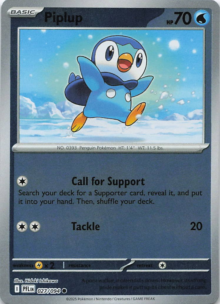 Piplup - Common ME02: Phantasmal Flames 027/094 NM