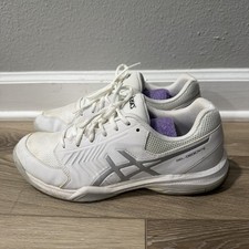 ASICS E707Y Gel-Dedicate 5 Men  s Size 9 White Silver Lace Up Tennis Sneakers