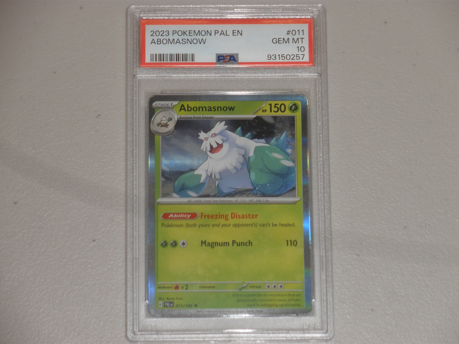 2023 Pokemon Paldea Evolved #011 Abomasnow PSA 10 *