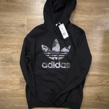 Adidas Originals Trefoil Graphics Camo Infill Hoodie Fleece Mens Black M