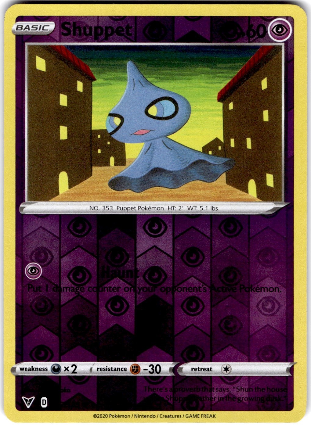 Pokemon Shuppet Vivid Voltage 67 Reverse Holo English