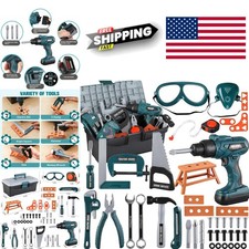 Interactive Kids Tool Box with Electric Drill and Realistic Tools for Playtime