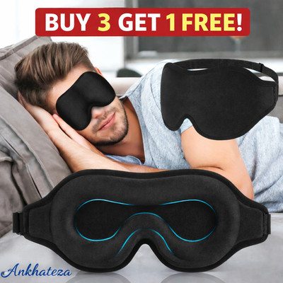 3D Travel Silk Eye Mask Sleeping Soft Padded Shade Cover Rest Relax Blindfold