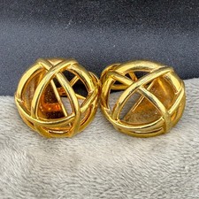 Vintage Joan Rivers Pierced Earrings Gold Ton...