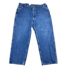 Y2K Carhartt Carpenter Jeans Ringspun Men’s 44x30 USA Made Workwear Denim Faded