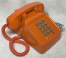 Vintage PREMIER 2500 Series ORANGE Push Button Touch Tone Desk Table Telephone