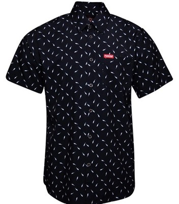 Large Dixxon Flannel Company The Bolt Short Sleeve Party Shirt Black N White NIB