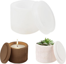 Silicone Mold Storage Box with Lid Candle Holder Succulent Vase Pot Mold Epoxy G