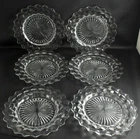 Fostoria American 8 1/2" Clear Glass Salad Plates Large Center * Set of 6 * EXC.
