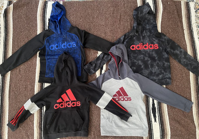 BACK TO SCHOOL Lot of 4 Boys adidas Hoodies   Size M (3) and Size S (1)