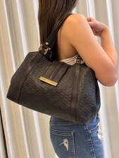 GUCCI Guccissima Leather Tote Handbag Black