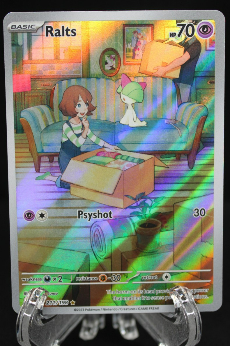 Ralts Pokemon Card Scarlet & Violet 211/198 Illustration Rare Holofoil