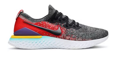 NEW Youth NIKE Epic React 2 Flyknit Black/Hyper Jade Red size 6/Women's 7.5