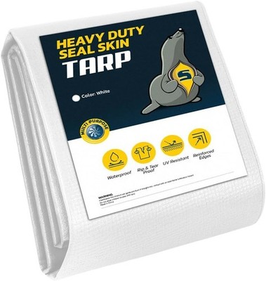 Seal Skin Heavy Duty Waterproof PolyTarp, 16 mil Tarpaulin Cover w/ Grommets