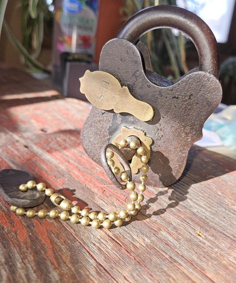 Antiguo EE. UU. Llave original (1) y candado Foto 2 de 4